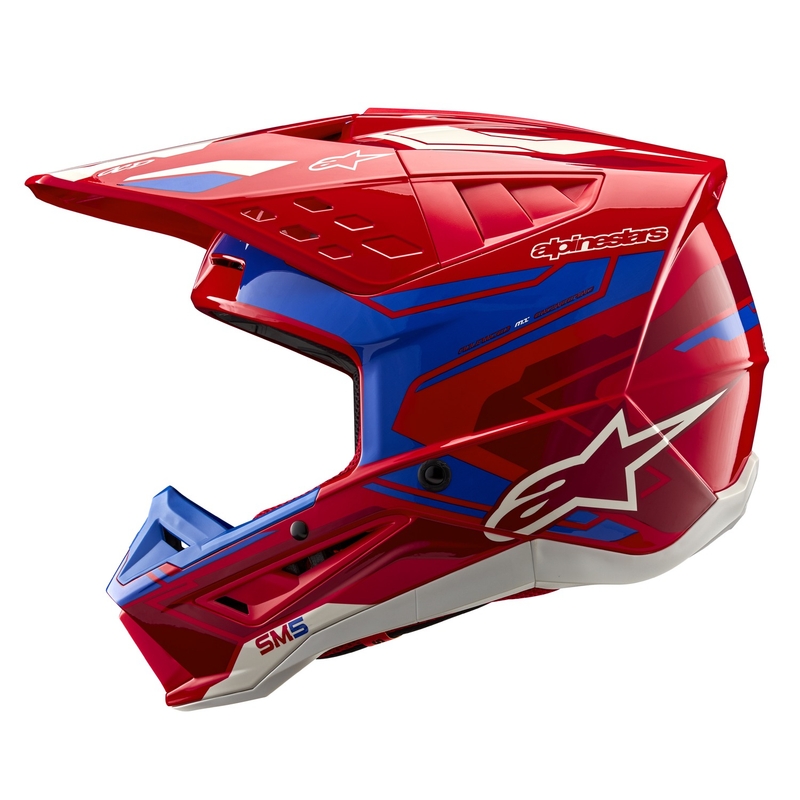 Kask motocrossowy Alpinestars S-M5 Action 2 fluo czerwono-niebieski