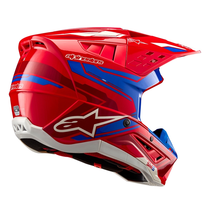 Kask motocrossowy Alpinestars S-M5 Action 2 fluo czerwono-niebieski