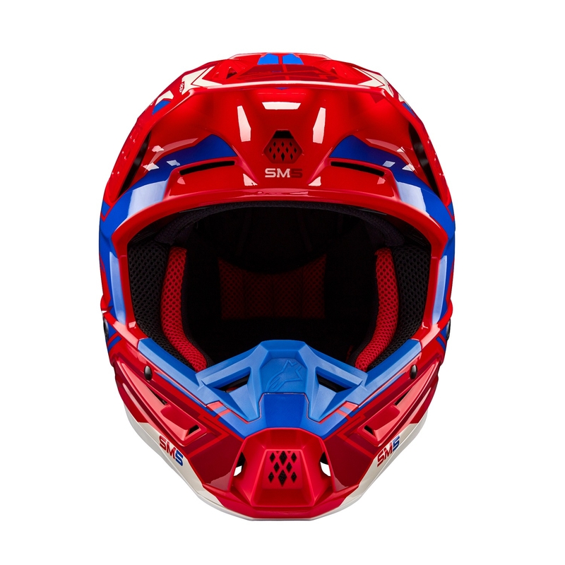 Kask motocrossowy Alpinestars S-M5 Action 2 fluo czerwono-niebieski