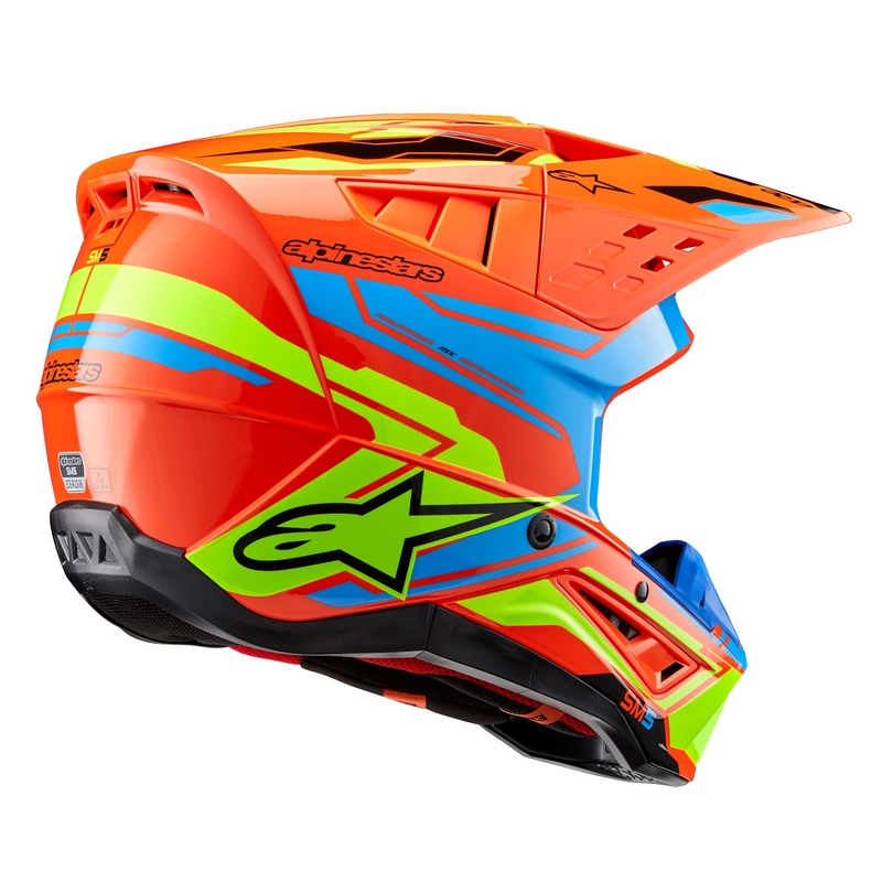Kask motocrossowy Alpinestars S-M5 Action 2 fluo pomarańczowo-jasnoniebieski-fluo żółty