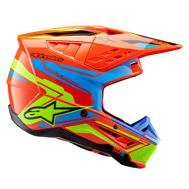 Kask motocrossowy Alpinestars S-M5 Action 2 fluo pomarańczowo-jasnoniebieski-fluo żółty