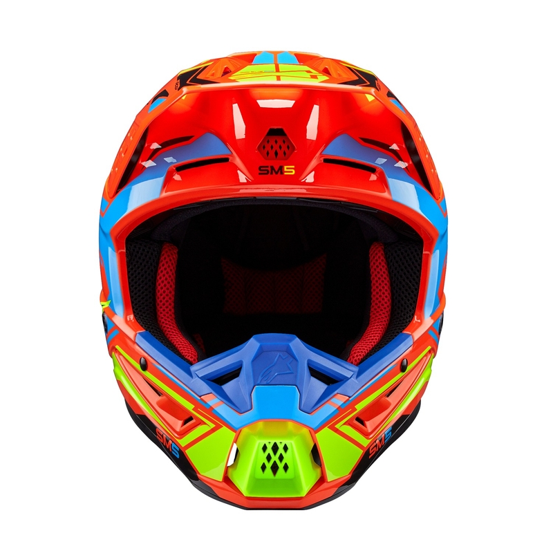 Kask motocrossowy Alpinestars S-M5 Action 2 fluo pomarańczowo-jasnoniebieski-fluo żółty