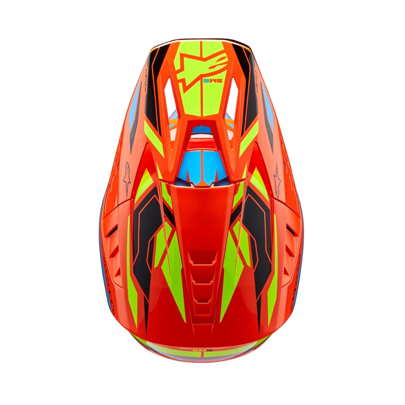 Kask motocrossowy Alpinestars S-M5 Action 2 fluo pomarańczowo-jasnoniebieski-fluo żółty