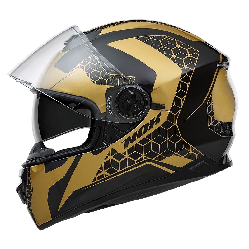 Integralny kask motocyklowy NOX N301 Steel czarno-złoty
