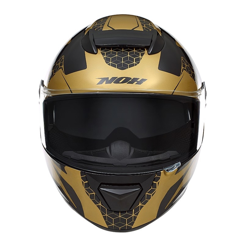 Integralny kask motocyklowy NOX N301 Steel czarno-złoty