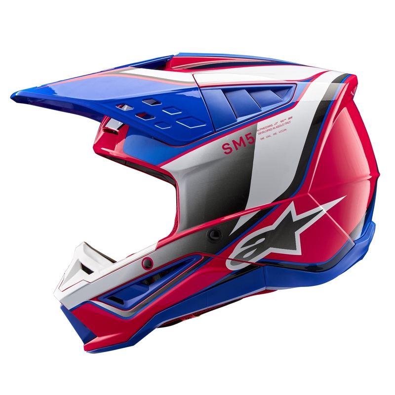 Kask motocrossowy Alpinestars S-M5 Sail biało-różowo-niebieski
