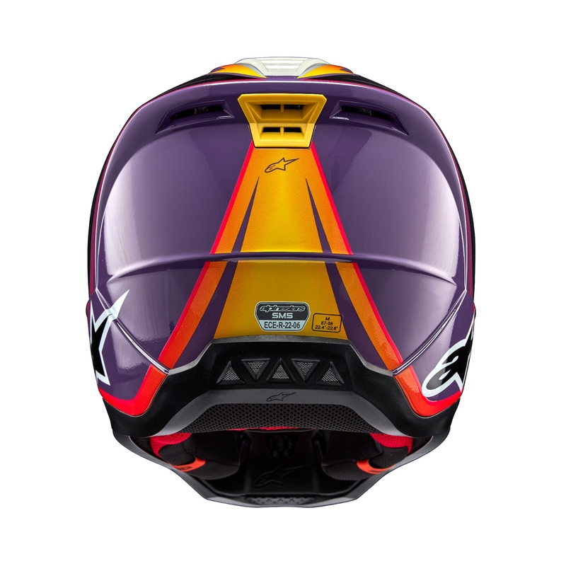 Kask motocrossowy Alpinestars S-M5 Sail w kolorze fioletowo-czarno-srebrnym