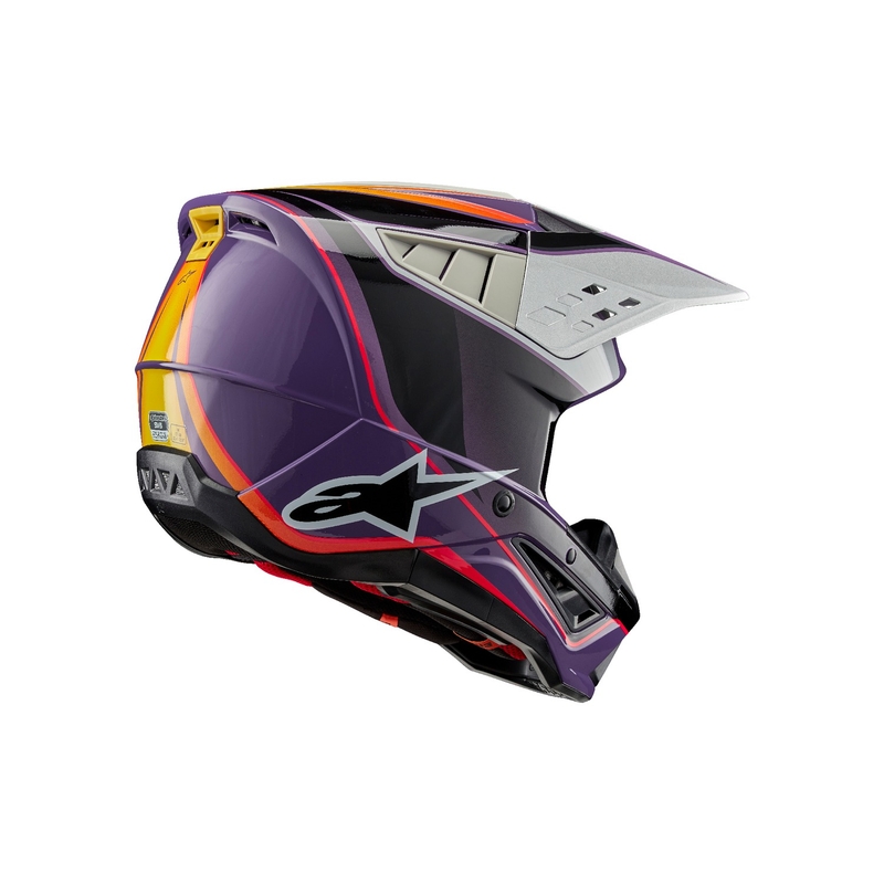 Kask motocrossowy Alpinestars S-M5 Sail w kolorze fioletowo-czarno-srebrnym