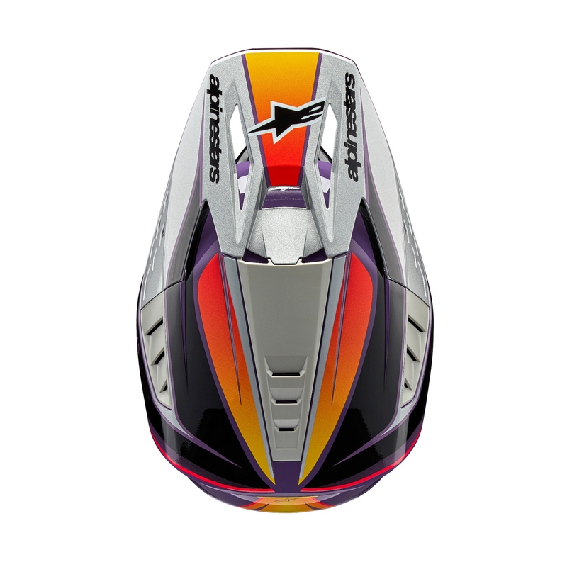 Kask motocrossowy Alpinestars S-M5 Sail w kolorze fioletowo-czarno-srebrnym