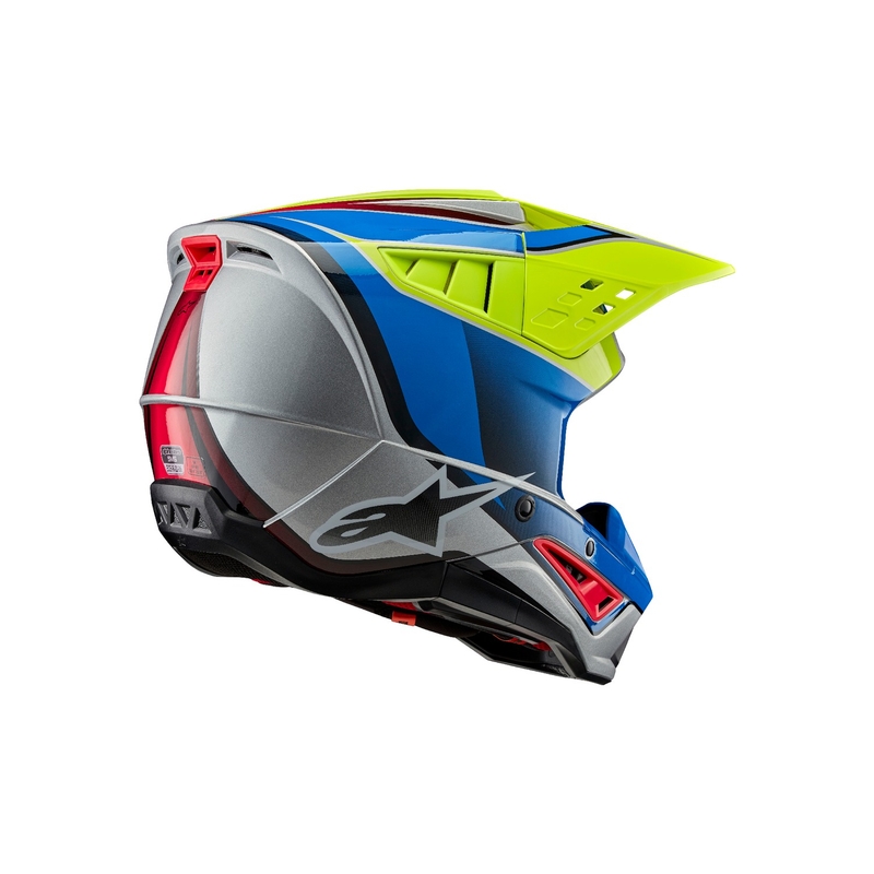 Kask motocrossowy Alpinestars S-M5 Sail fluo żółto-niebiesko-srebrny