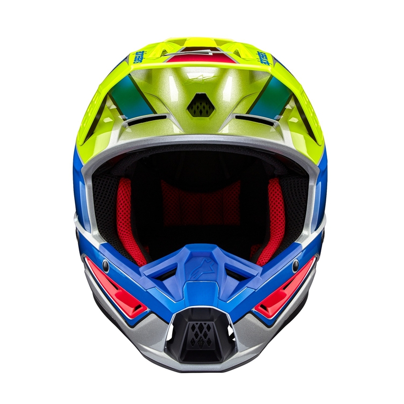 Kask motocrossowy Alpinestars S-M5 Sail fluo żółto-niebiesko-srebrny
