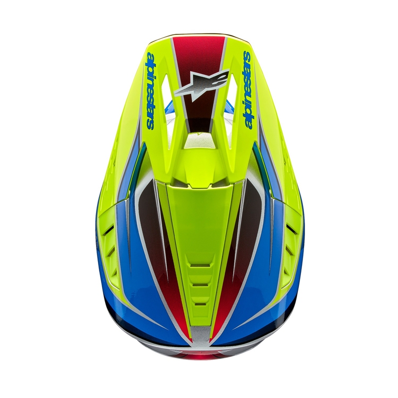 Kask motocrossowy Alpinestars S-M5 Sail fluo żółto-niebiesko-srebrny