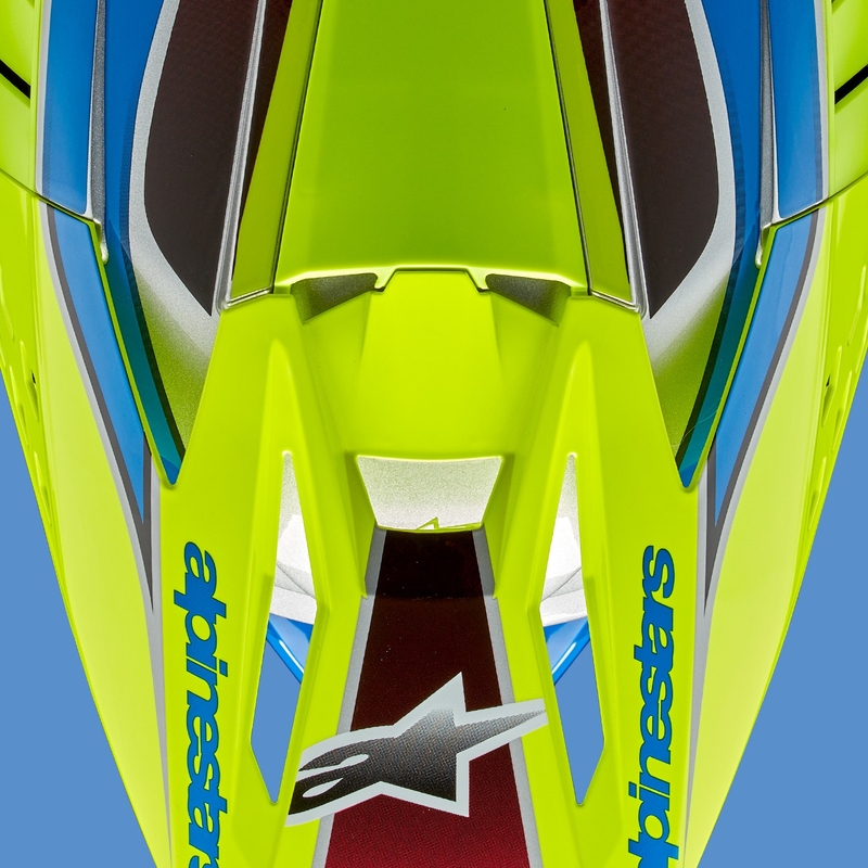 Kask motocrossowy Alpinestars S-M5 Sail fluo żółto-niebiesko-srebrny