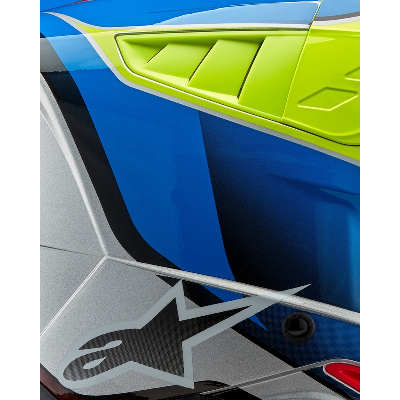 Kask motocrossowy Alpinestars S-M5 Sail fluo żółto-niebiesko-srebrny