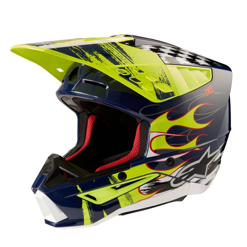 Kask motocrossowy Alpinestars S-M5 Rash niebiesko-fluo żółty