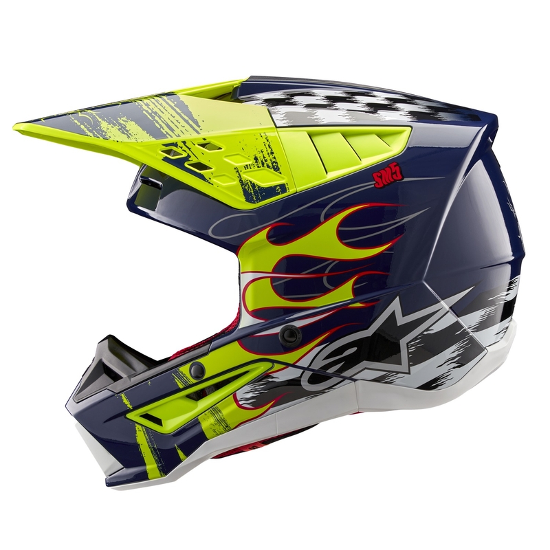 Kask motocrossowy Alpinestars S-M5 Rash niebiesko-fluo żółty
