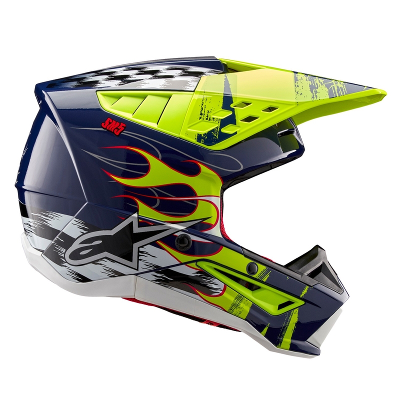 Kask motocrossowy Alpinestars S-M5 Rash niebiesko-fluo żółty