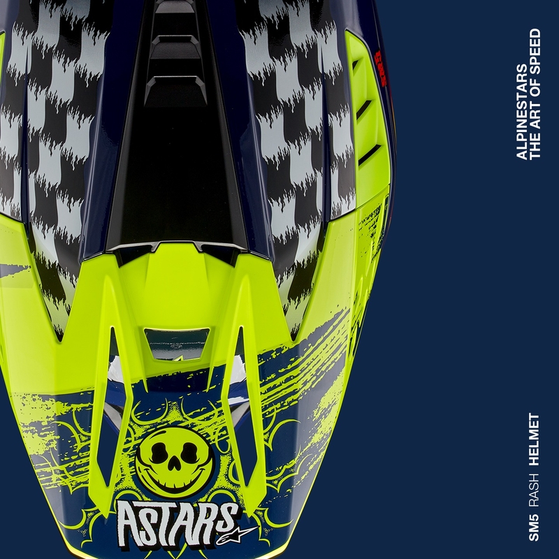 Kask motocrossowy Alpinestars S-M5 Rash niebiesko-fluo żółty