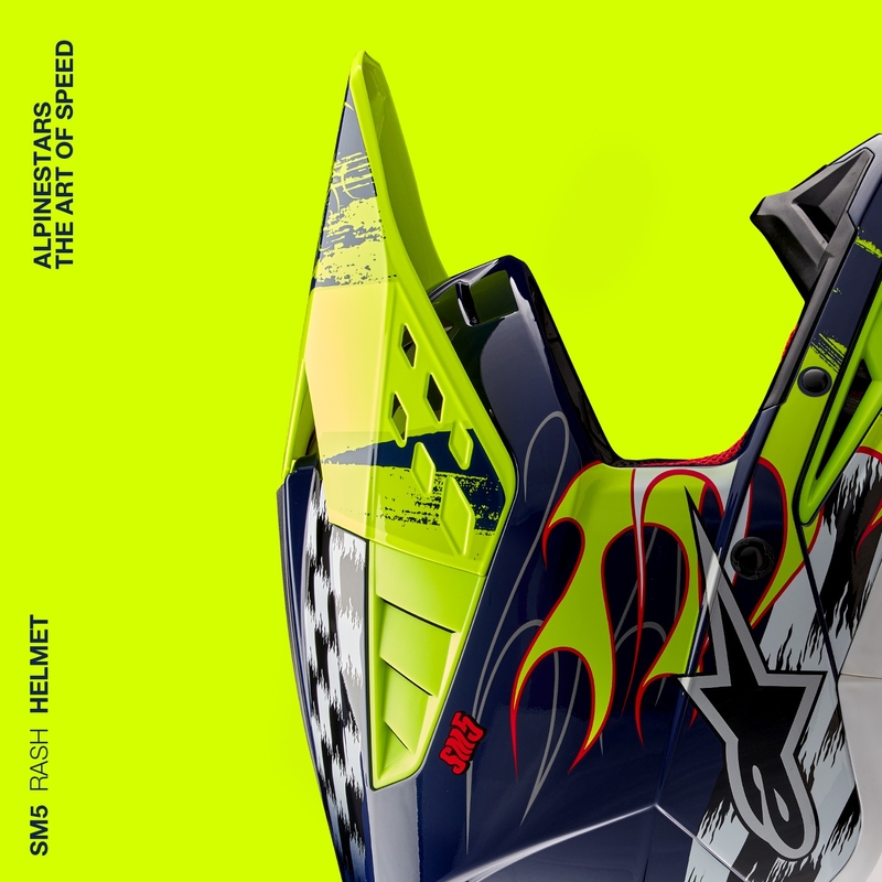 Kask motocrossowy Alpinestars S-M5 Rash niebiesko-fluo żółty