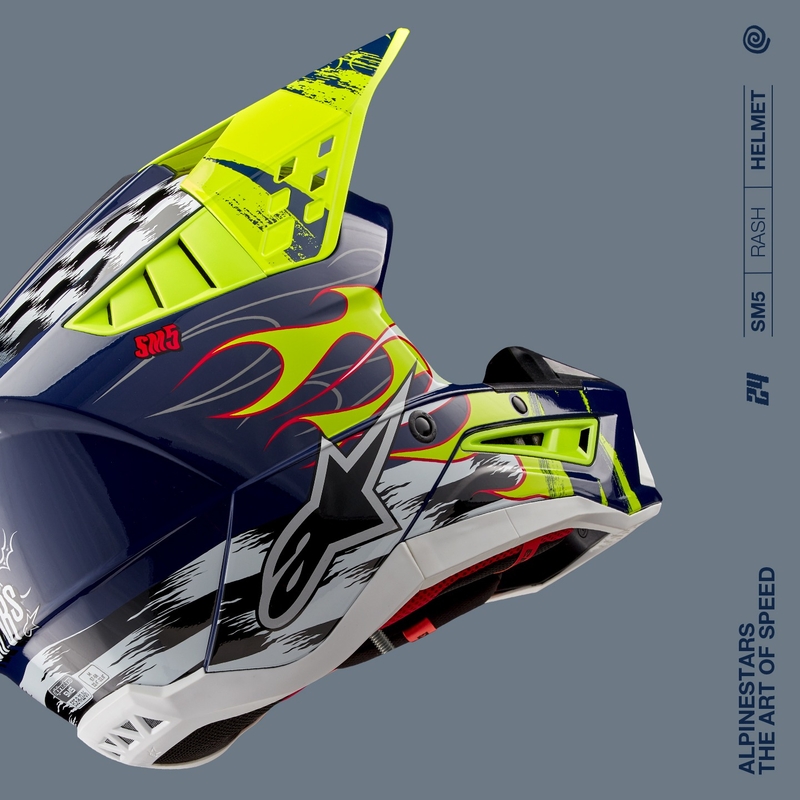Kask motocrossowy Alpinestars S-M5 Rash niebiesko-fluo żółty