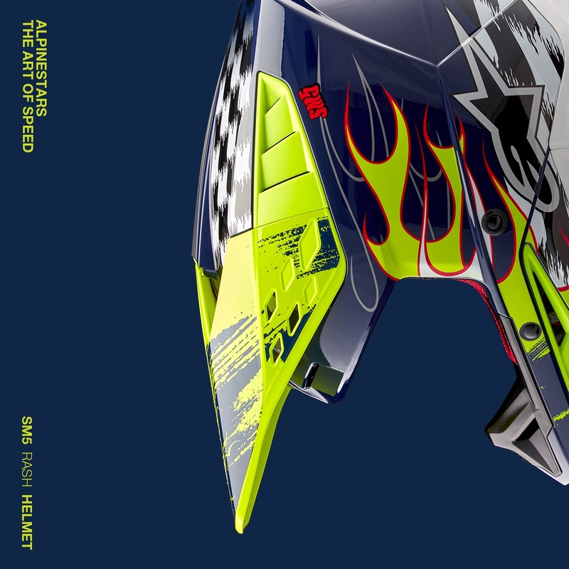 Kask motocrossowy Alpinestars S-M5 Rash niebiesko-fluo żółty