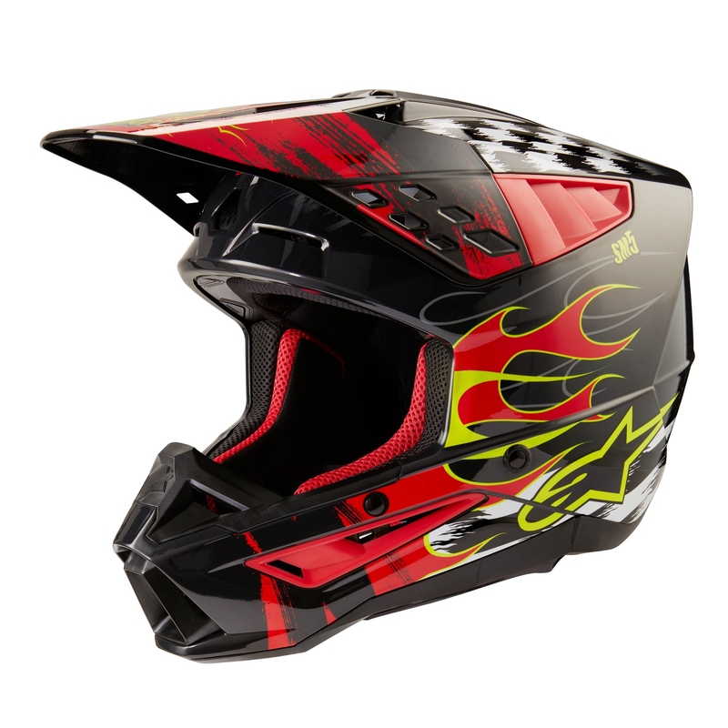 Kask motocrossowy Alpinestars S-M5 Rash szaro-fluo-czerwony