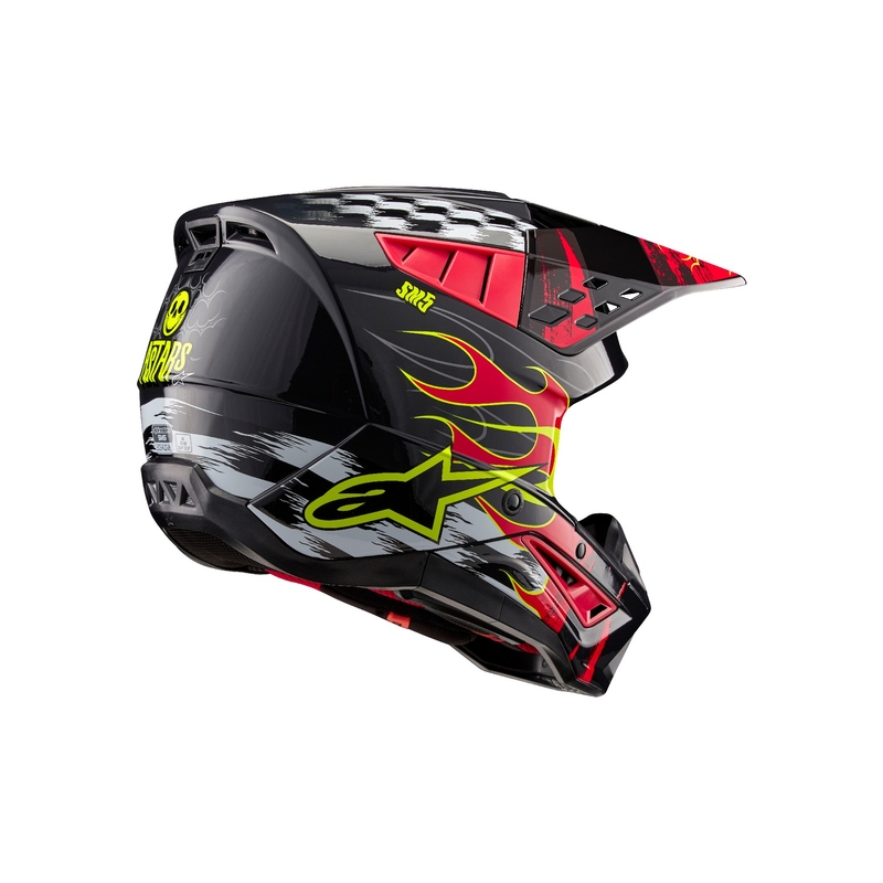 Kask motocrossowy Alpinestars S-M5 Rash szaro-fluo-czerwony