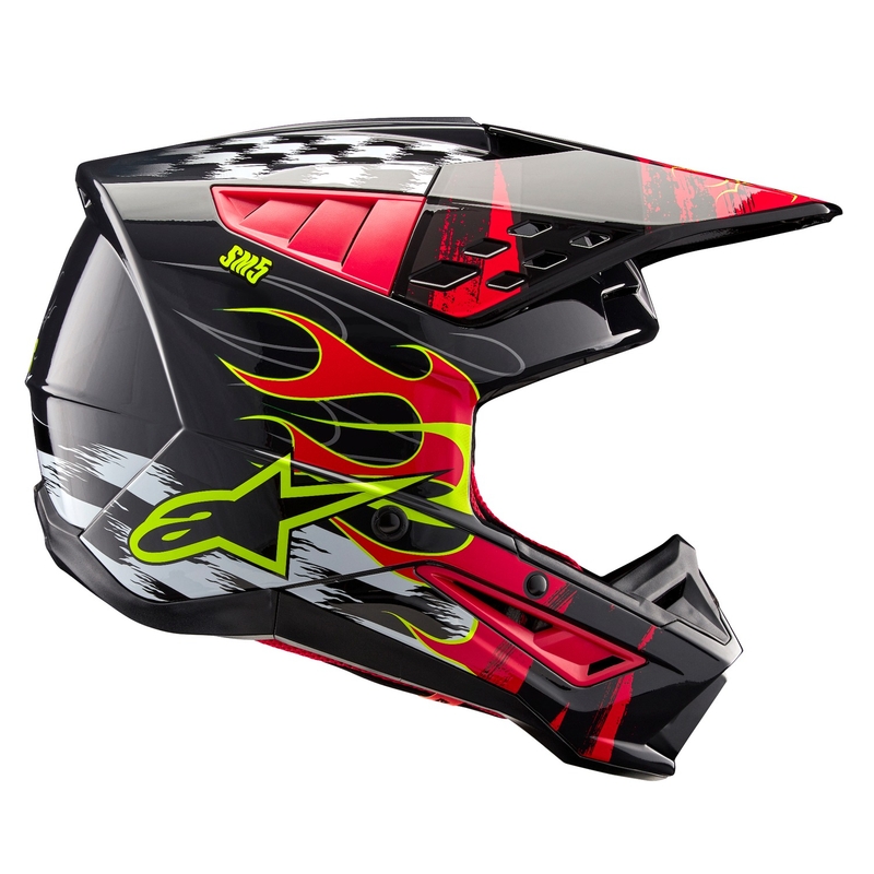 Kask motocrossowy Alpinestars S-M5 Rash szaro-fluo-czerwony