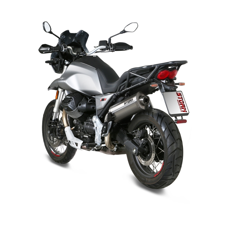 Silencer STORM OVAL Stainless Steel for MOTO GUZZI V 85 TT 850 / Travel 2019-2024