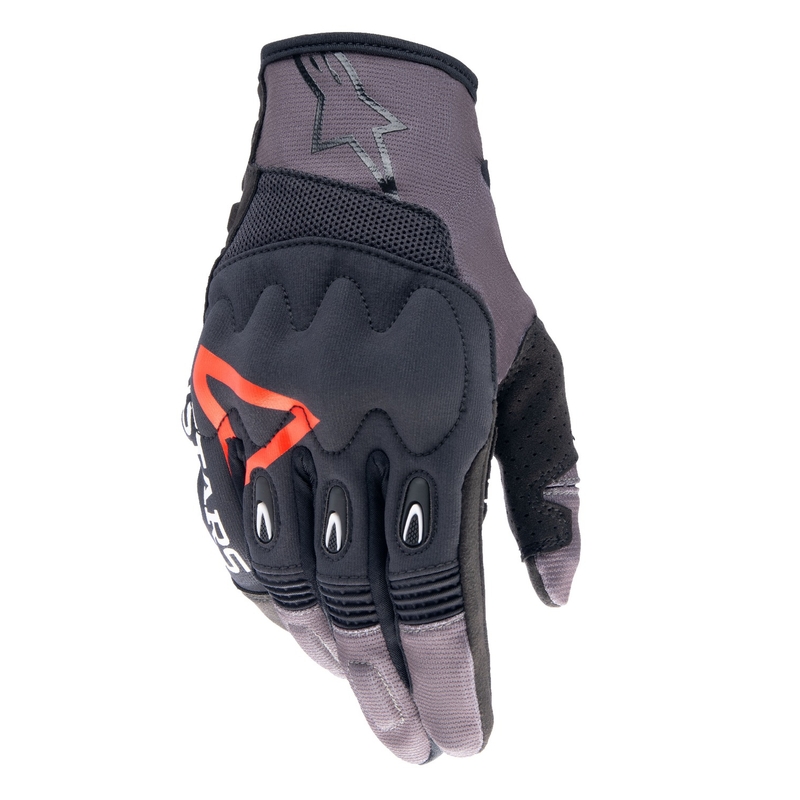 Rękawiczki motocrossowe Alpinestars Techdura w kolorze czarno-brązowo-fluoczerwonym