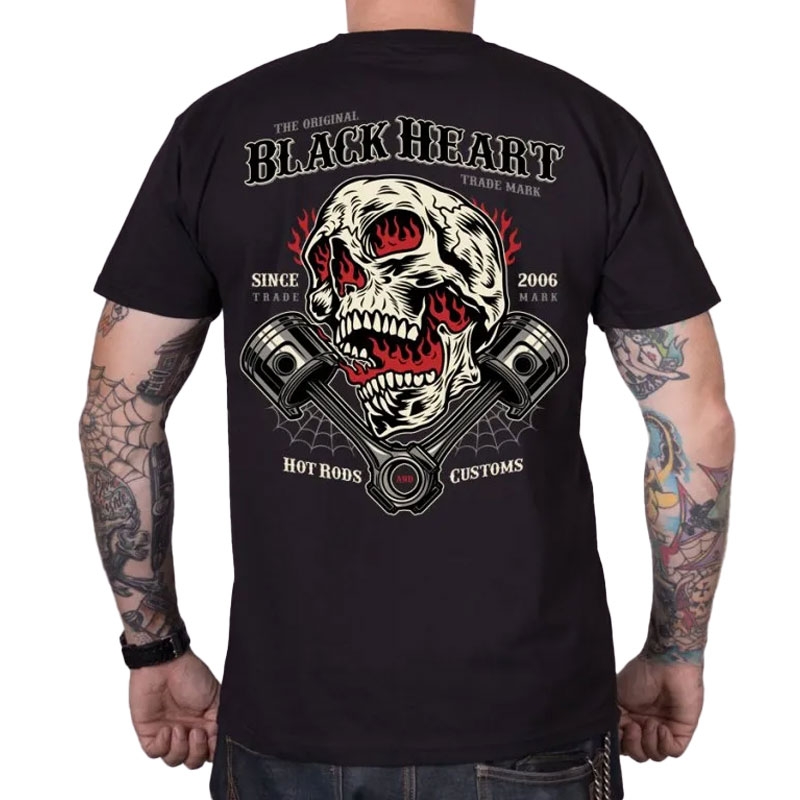 Koszulka Black Heart Flame Piston w kolorze czarnym