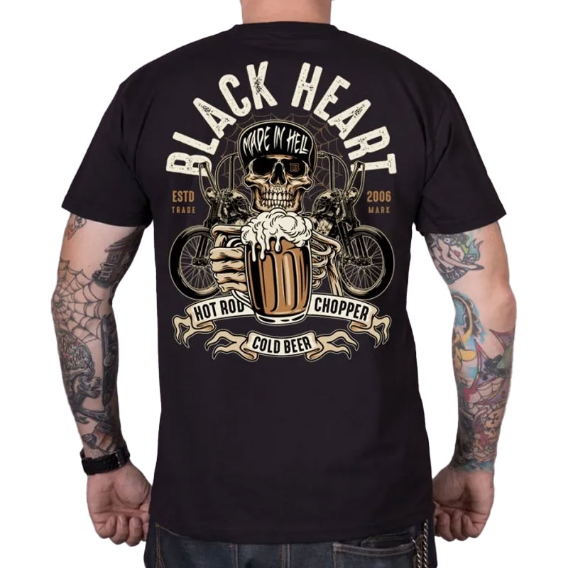 T-shirt Black Heart Beer Biker w kolorze czarnym