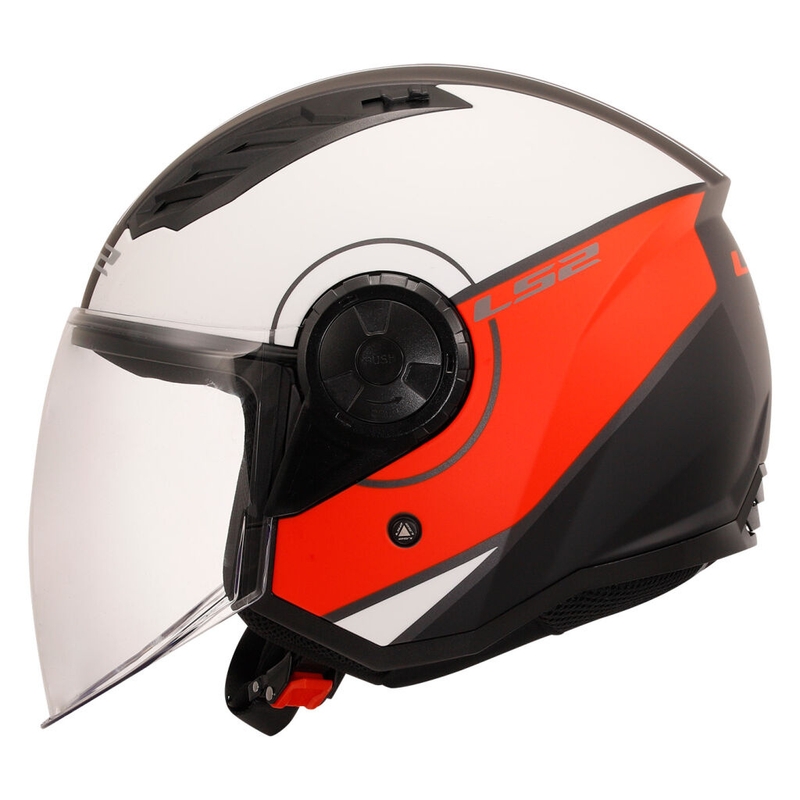 Kask motocyklowy otwarty LS2 OF616 Airflow II Cover matowy biało-czerwony