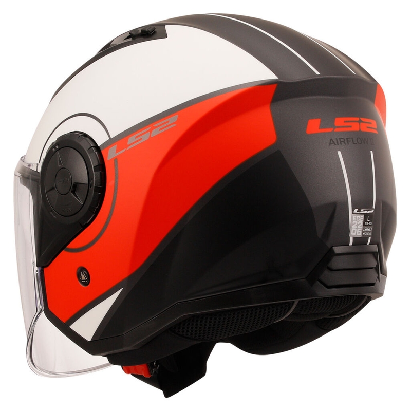 Kask motocyklowy otwarty LS2 OF616 Airflow II Cover matowy biało-czerwony