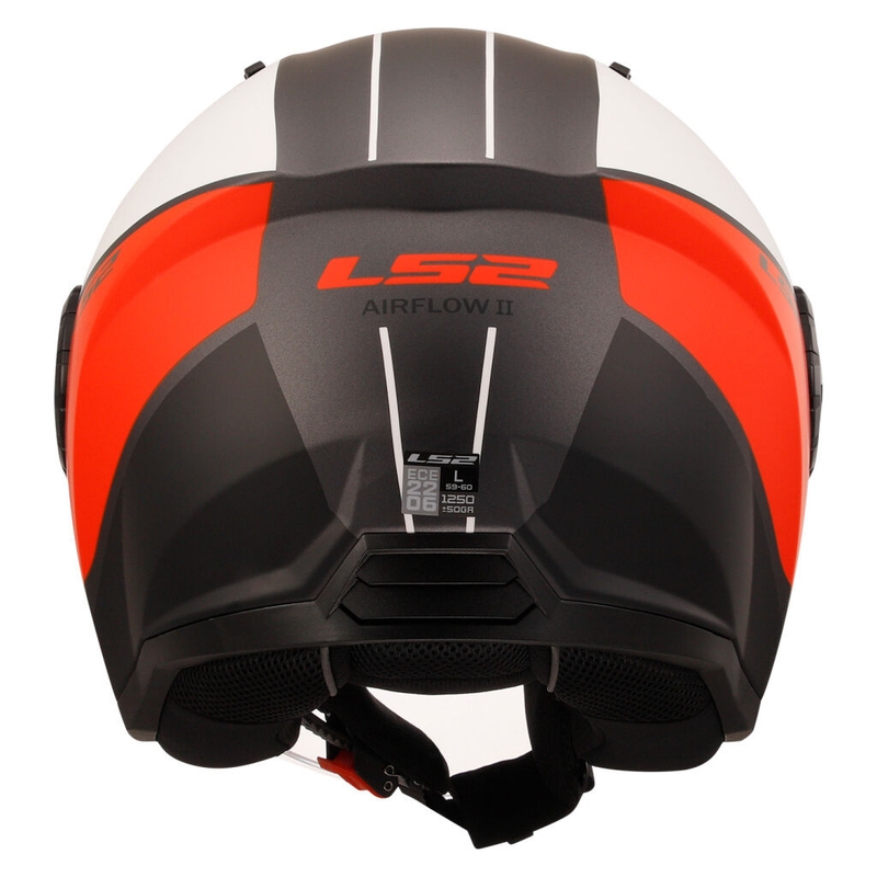 Kask motocyklowy otwarty LS2 OF616 Airflow II Cover matowy biało-czerwony