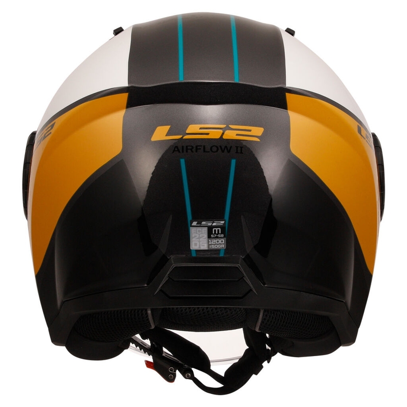 Kask motocyklowy otwarty LS2 OF616 Airflow II Pokrowiec biało-brązowy błyszczący