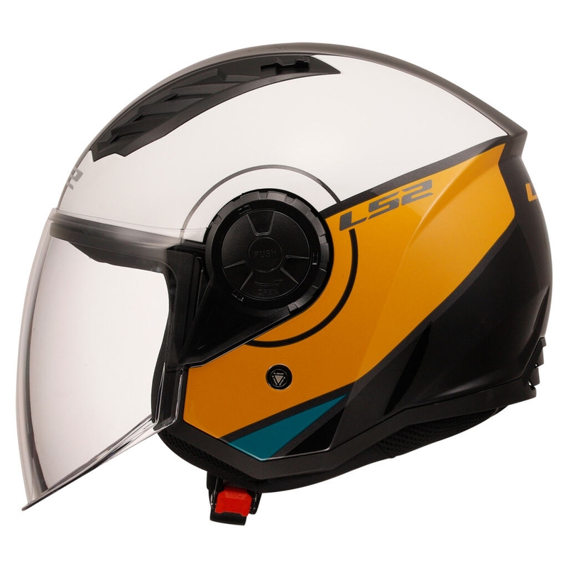 Kask motocyklowy otwarty LS2 OF616 Airflow II Pokrowiec biało-brązowy błyszczący
