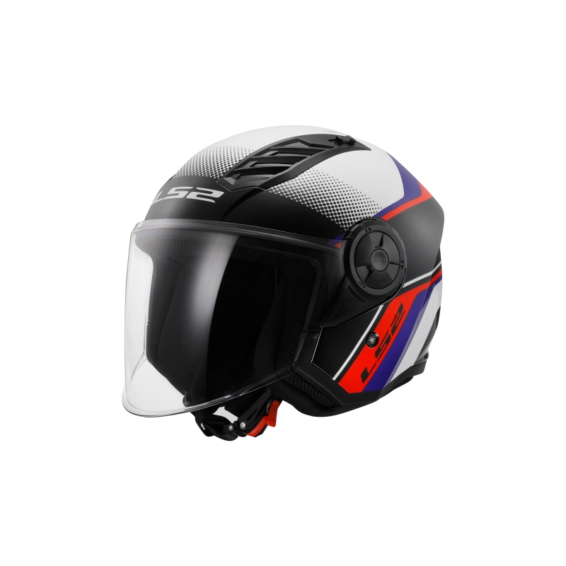 Kask motocyklowy otwarty LS2 OF616 Airflow II Rush biało-niebiesko-czerwony