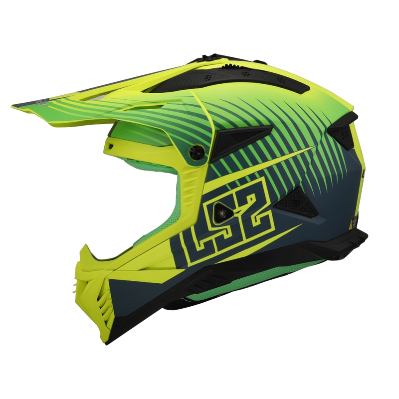Kask motocrossowy LS2 MX708 Fast II Duck zielono-żółty