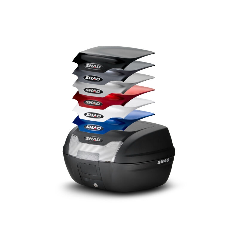 Top case with color cover SHAD SH40 black metal
