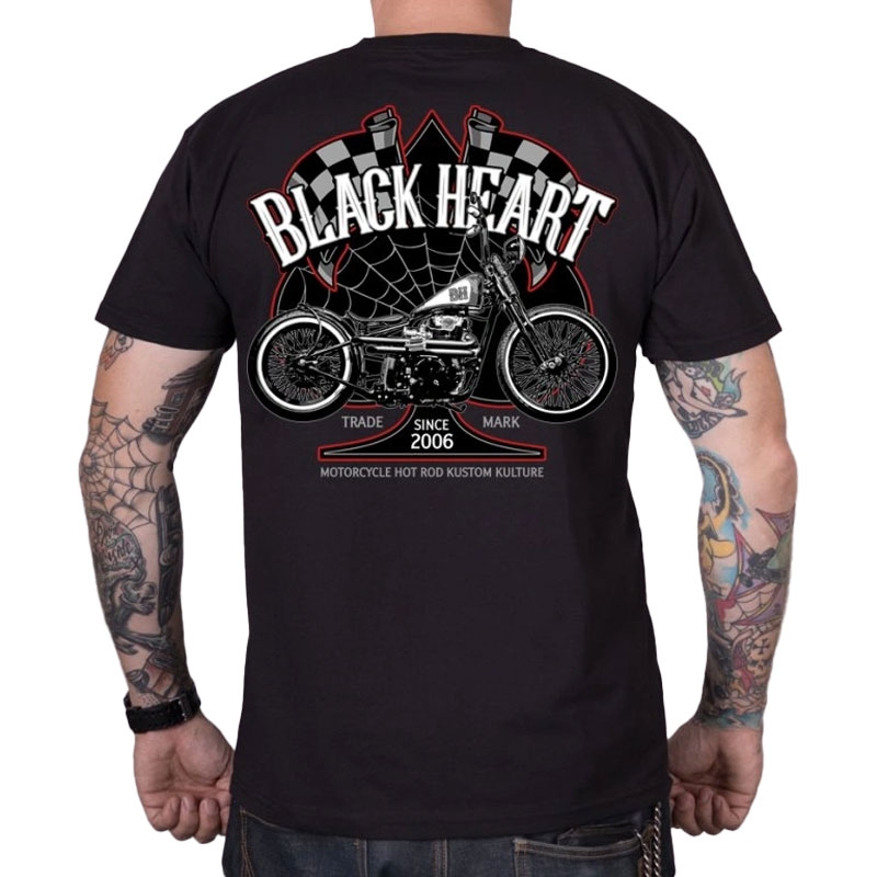 Czarny t-shirt Heart Chopper Race w kolorze czarnym