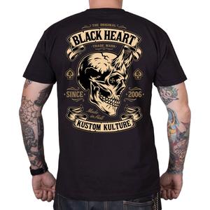 T-shirt Black Heart Devil Skull czarny