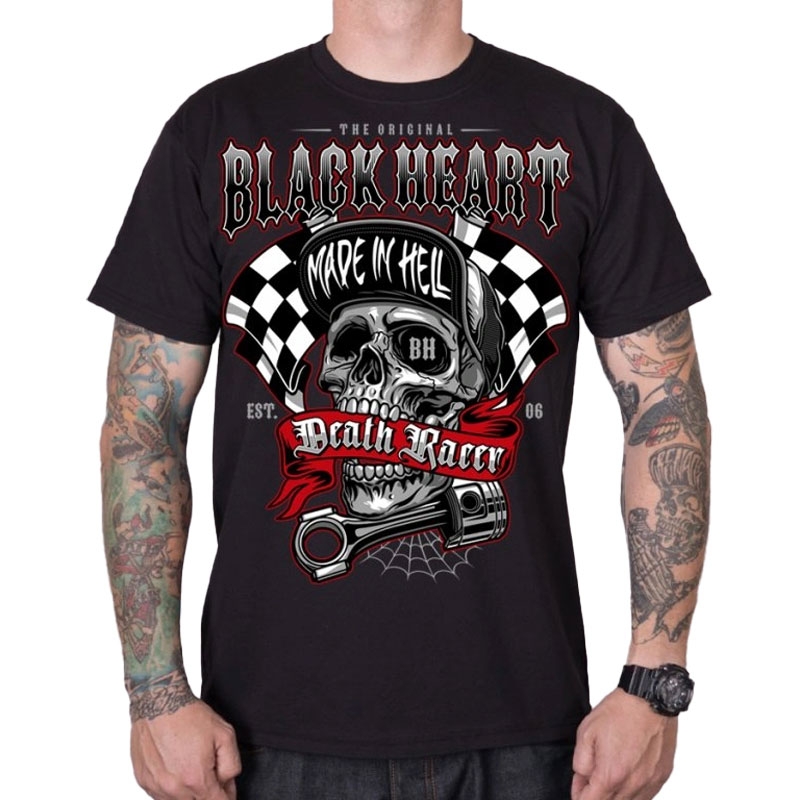 Czarna koszulka Black Heart Death Racer