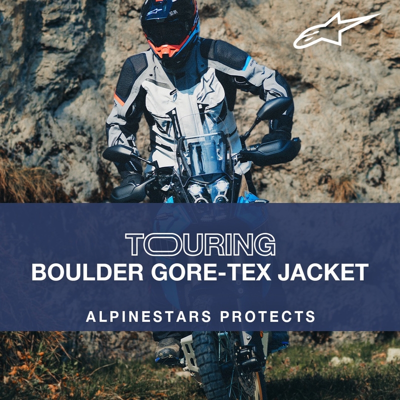Kurtka motocyklowa Alpinestars Boulder Gore-Tex ciemnoniebiesko-czarna