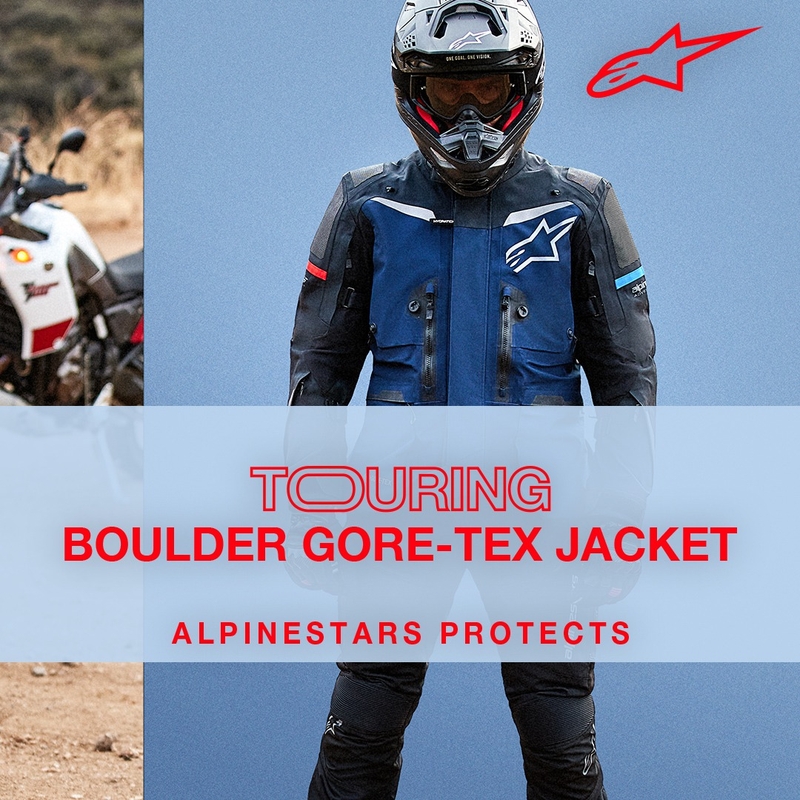 Kurtka motocyklowa Alpinestars Boulder Gore-Tex ciemnoniebiesko-czarna