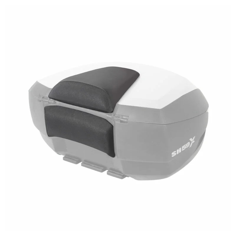 Top case SHAD SH59X black with aluminium cover (expandable concept) with PREMIUM SMART lock and backrest