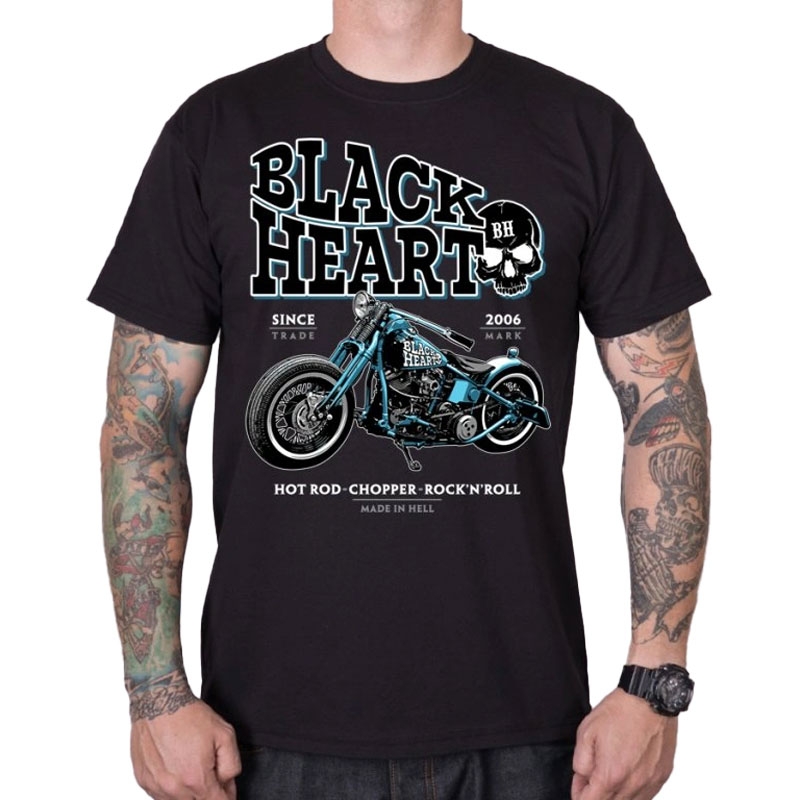 Czarny T-shirt Bobber w kolorze czarnym Heart Blue