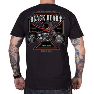 T-shirt Black Heart Motorcycle Cross czarny