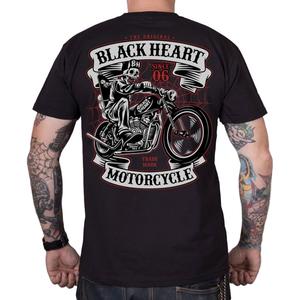 T-shirt Black Heart Skeleton Chopper w kolorze czarnym