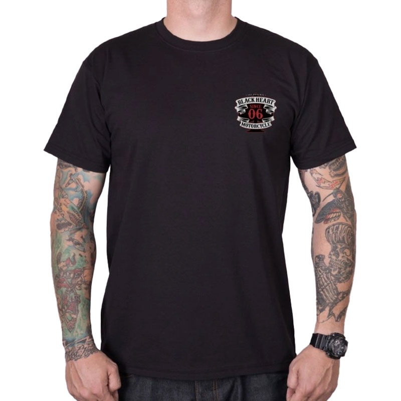 T-shirt Black Heart Skeleton Chopper w kolorze czarnym